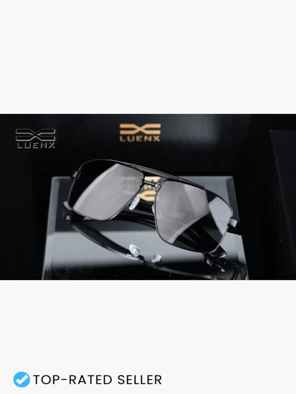 Square Aviator Polarized Sunglasses UV400 Protection Anti-Glare for Driving